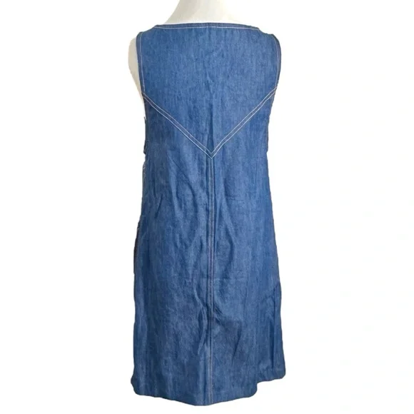 Free People Bohemian 70s Patches Of Denim Mini Dress XS NWT Patchwork Fall Retro - Picture 10 of 16